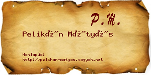 Pelikán Mátyás névjegykártya